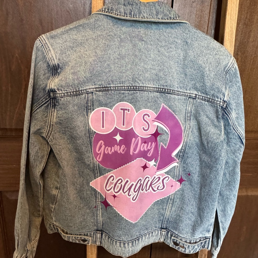 USF University of Sioux Falls Cougars Game Day Denim Jacket NWT S